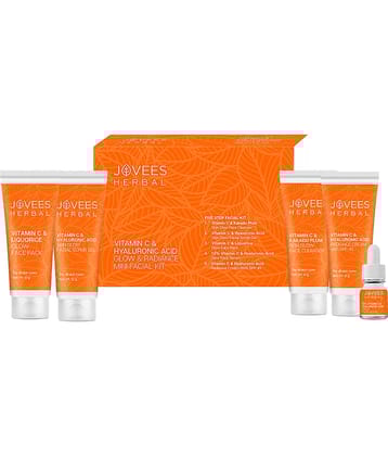 Jovees Herbal Vitamin C & Hyaluronic Acid Glow & Radiance Mini Facial Kit For Remove Blemishes 53g