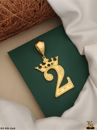 Gleaming Lucky Number 2 Stunning Crowned Pendants-PD-249