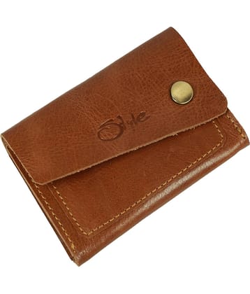 STYLE SHOES - Leather Tan Women's Bi Fold Wallet ( Pack of 1 )