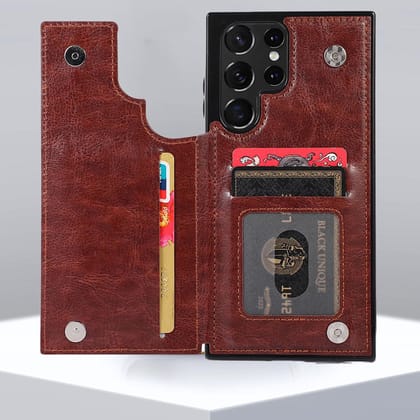 Luxury Wallet Style Premium Leather Cover-Samsung Galaxy S23 Ultra