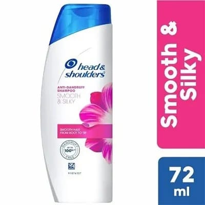 Head and Shoulders Smooth and Silky Anti-Dandruff Shampoo - Smooth Hair From Root To Tip Upto 100 Dandruff Free72 Ml
