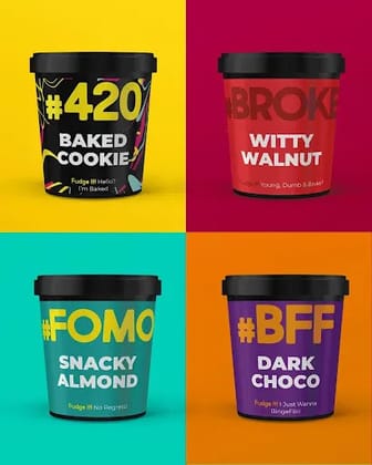 Cheat Day Eats- Assorted Combo Of 4 Choco Fudge Uni-Tubs [100 Grams]