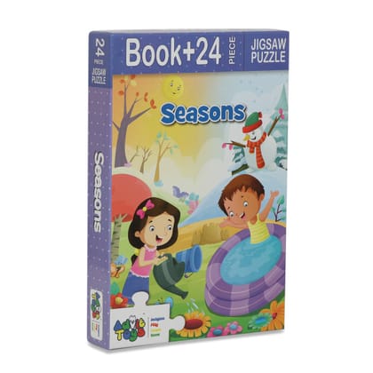 Advit Toys Seasons Jigsaw Puzzle - 24 Piece +16 Pages Educational Book