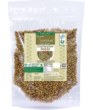 Tassyam Certifed 100% Organic Coriander Seeds 400 gm