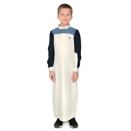 Morbido Cream Thobe for Kids-3