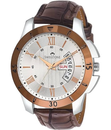Swisstone - Brown Leather Analog Men's Watch