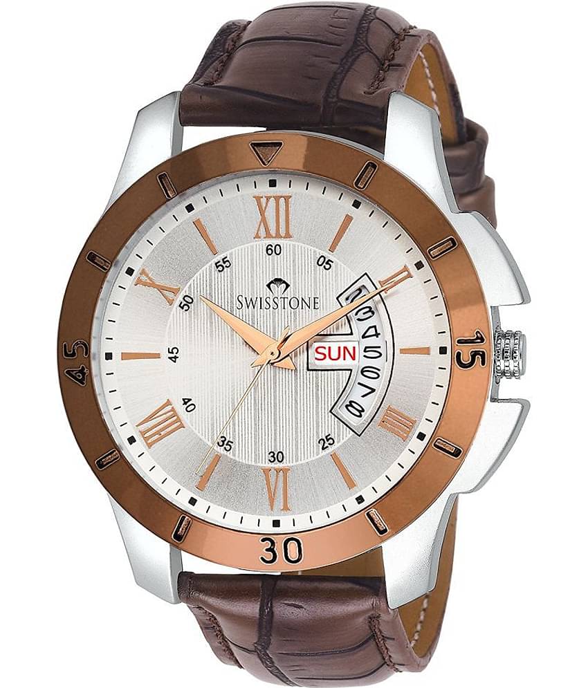 Swisstone - Brown Leather Analog Men's Watch