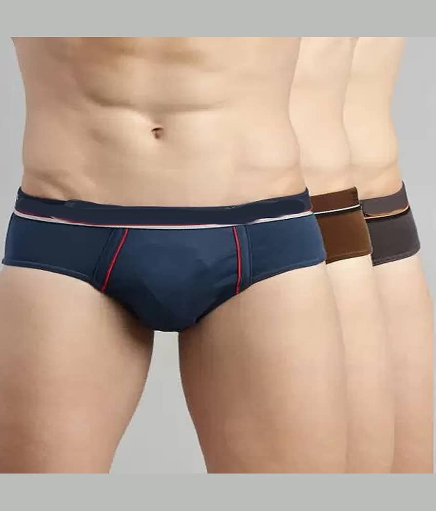 CAVENDRES Pack of 3 Cotton Blend Briefs For Men's ( Multicolor )