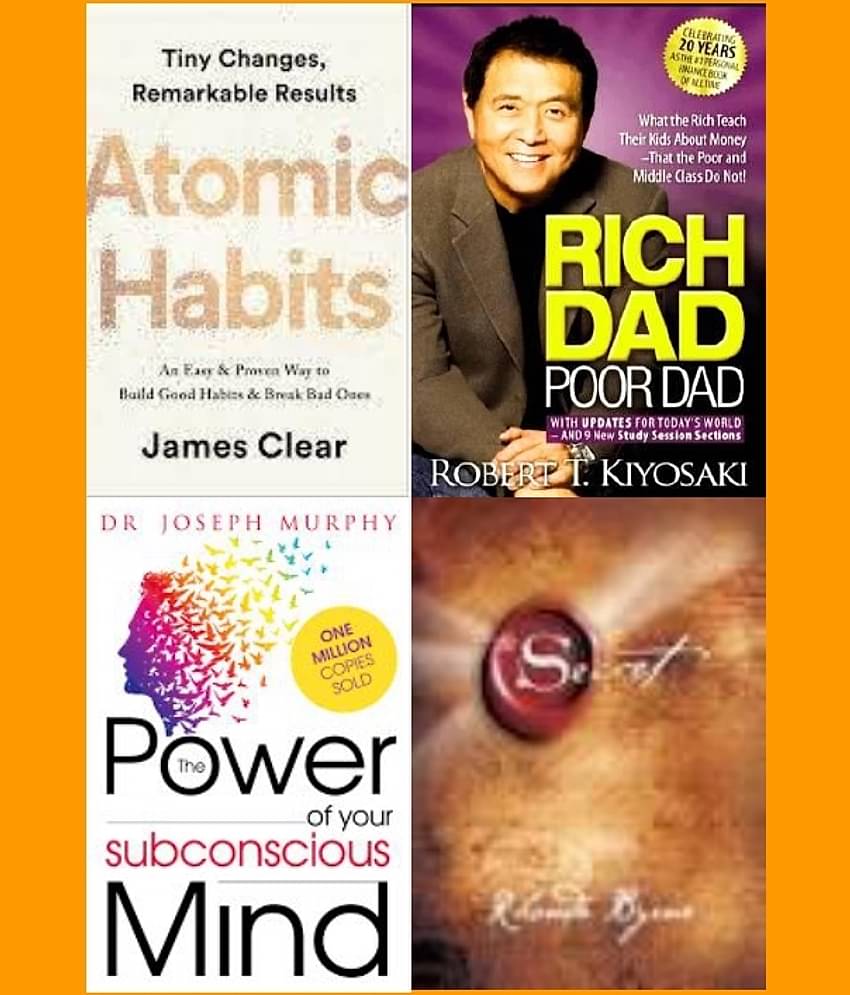 Atomic Habits + Rich Dad Poor Dad + The Power of Your Subconscious Mind  + The Secret