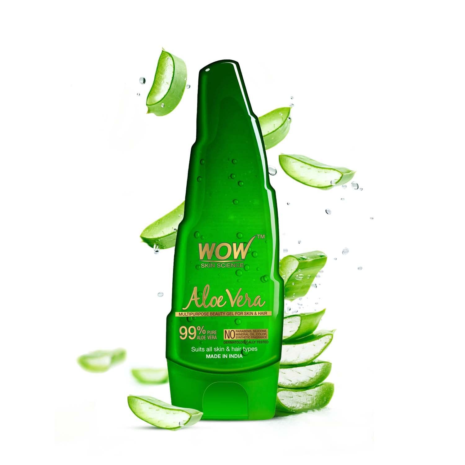 WOW Skin Science Aloe Vera Multipurpose Beauty Gel for Skin and Hair, 250 ml WOW Skin Science Aloe Vera Multipurpose Beauty Gel for Skin and Hair, 250 ml - green / 250 ml (Pack of 1)