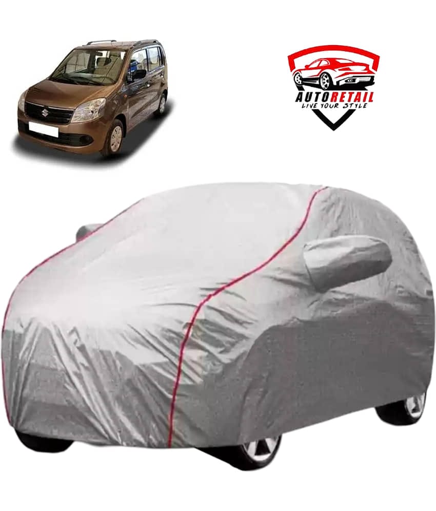 AutoRetail Car Body Cover for Maruti Suzuki WagonR Stingray With Mirror Pocket ( Pack of 1 ) , Silver