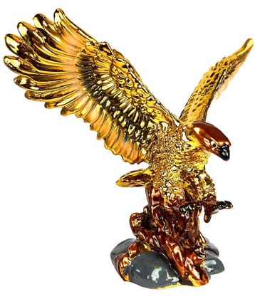 BLESSINGS PARADISE Eagle Vastu, Feng Shui Flying Golden Eagle Spreading Wings for Remedy for Negativity