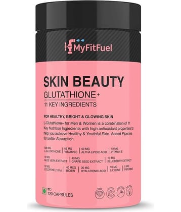 MyFitFuel Skin Beauty Glutathione + Biotin, Vitamin E, Hyaluronic +13more 120 No 120 no.s Minerals Capsule