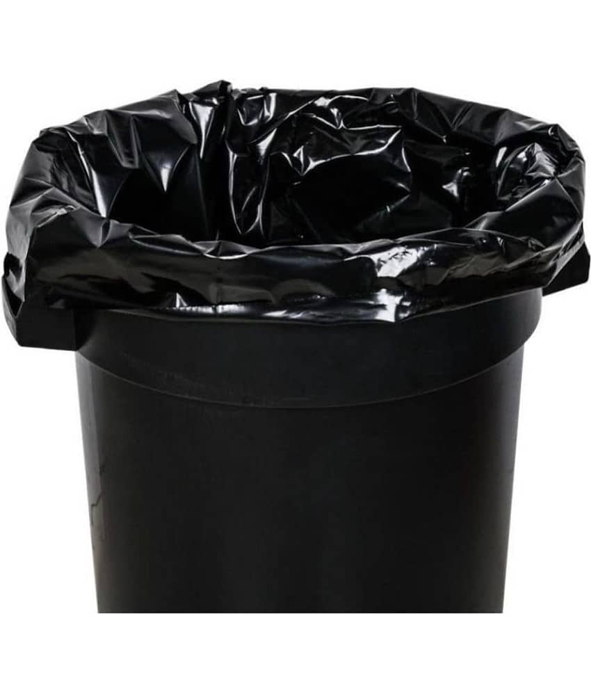 C I- Large 42 pcs - 25X30 Black Disposable Garbage Trash Waste Dustbin Bags of 63cm x 76cm | Pack of 3 X 14 pcs= total 42 pcs