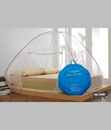 Healthgenie Double Pink Plain Mosquito Net, Machardani