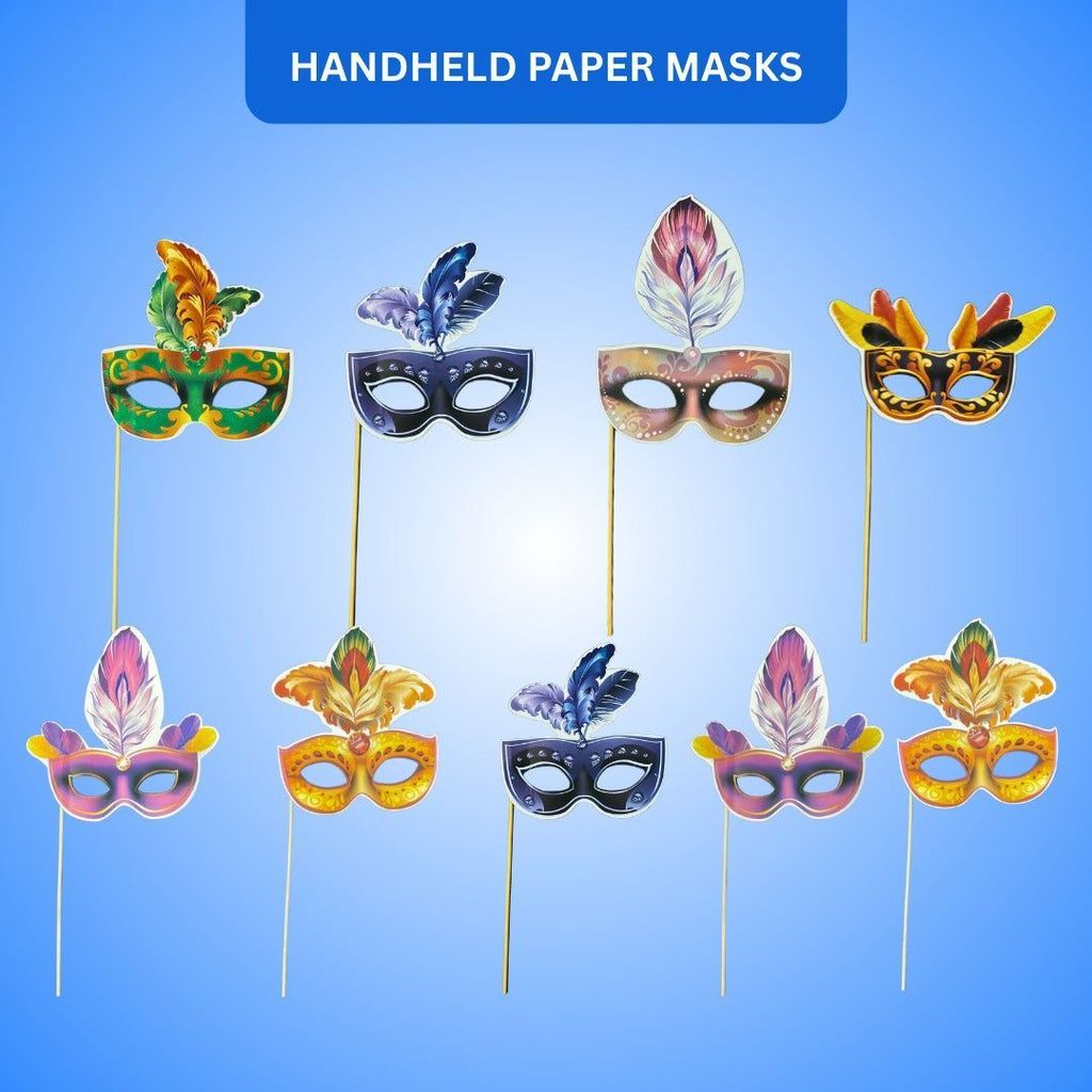 Masquerade Mask Photo Props Set-9 - Party and Festive Needs | Buy online on ZillyBuy