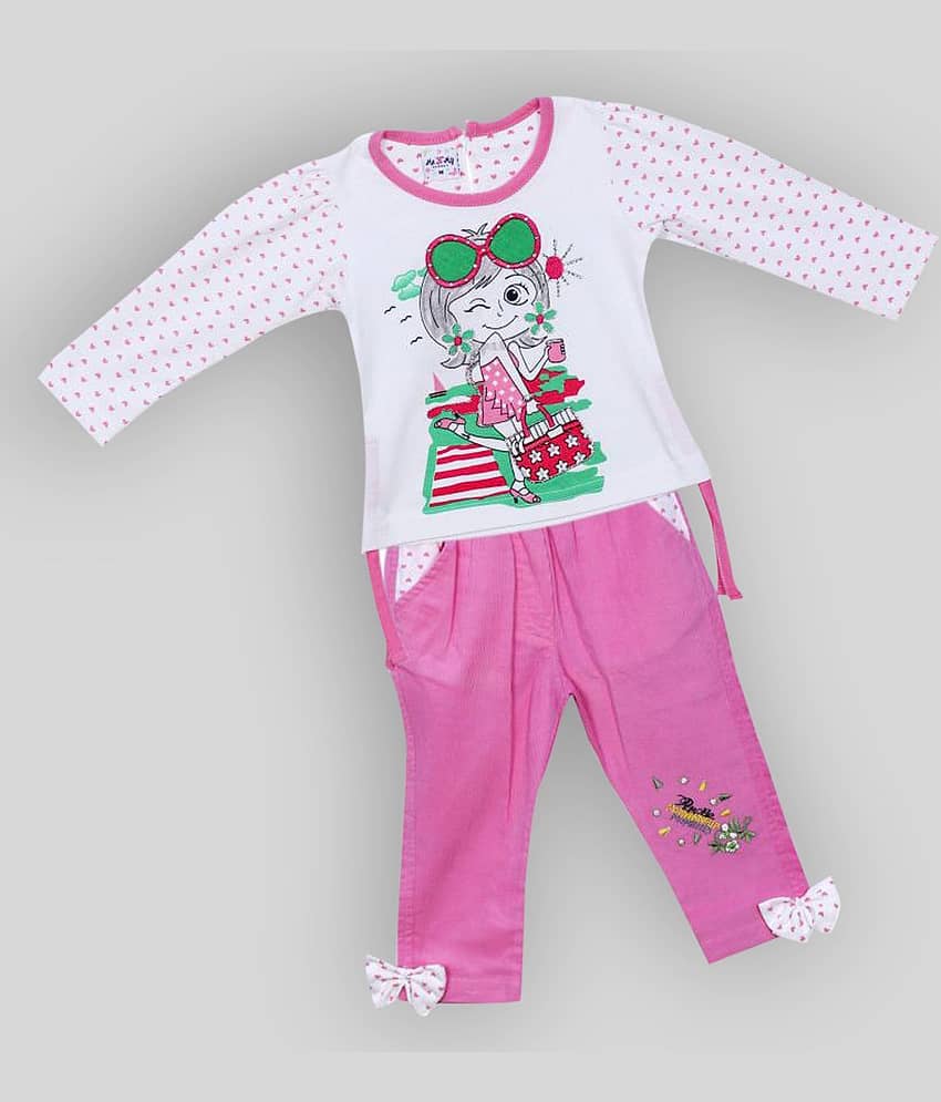 Me N My CLOSET Pack of 1 Baby Girls 100% Cotton Tops & Bottoms Sets ( Pink )