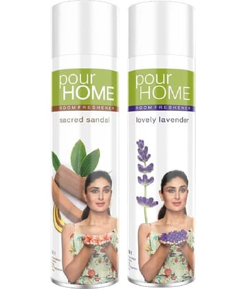 POUR HOME Sandal & Lavender Room Freshener Spray, 220ml Each (Pack of 2)