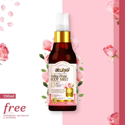 Atulya Valley Rose Body Mist | Refreshes and Rejuvenates - 150ml