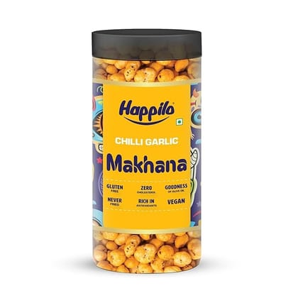 Happilo Makhana Chilli Garlic Jar 80g - Pack of 24