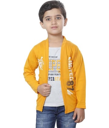 Fourfolds Pack of 1 Boys Cotton Blend T-Shirt ( Yellow )
