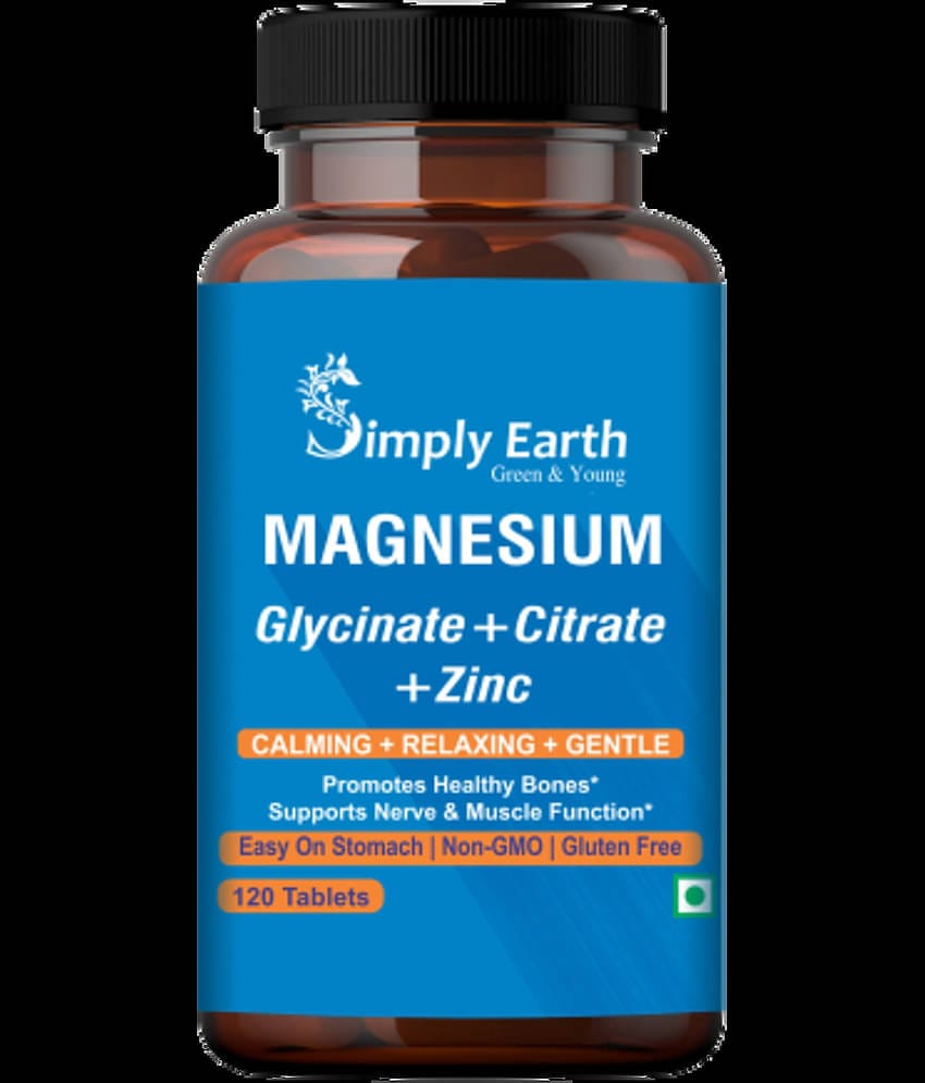 Simply Earth Magnesium Complex Supplements - 120 Veg Tablets With Magnesium Glycinate