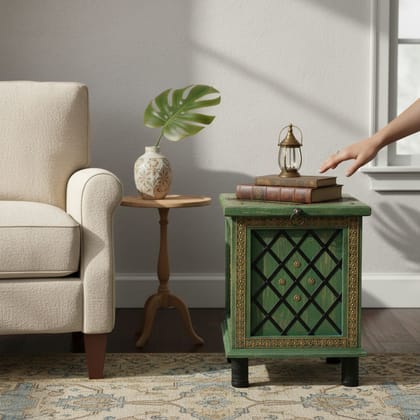 Solid Wood Trunk Box, Storage Furniture Box | Lamp-holder Table