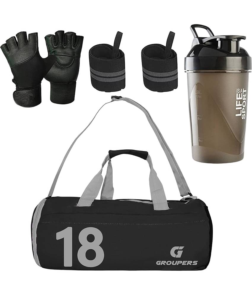 GROUPERS Polyester BLACK 25 Ltrs Gym Bag