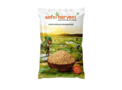 Safe Harvest Pesticide Free Sona Masoori Unpolished Brown Rice 1kg
