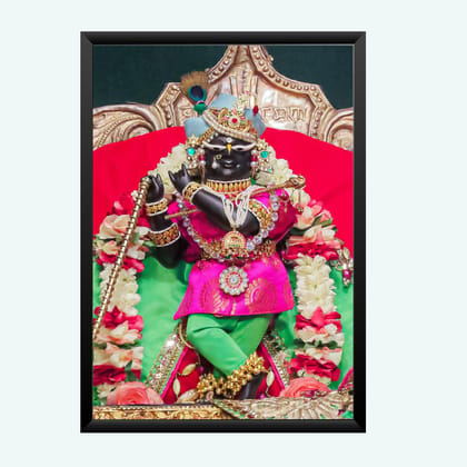 NOKKES Radha Raman ji Vrindavan Radha Raman Thakur Ji Photo Frames Religious Photo frame 5X7 Inch Photo Frame_QWW55