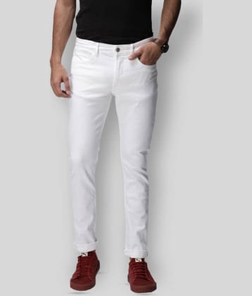HALOGEN - White Cotton Blend Skinny Fit Men's Jeans ( Pack of 1 )