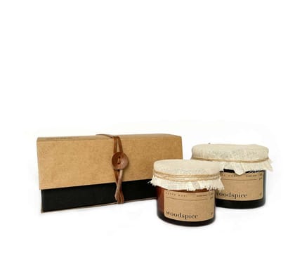 GLASS CANDLE GIFT BOX-WOODSPICE