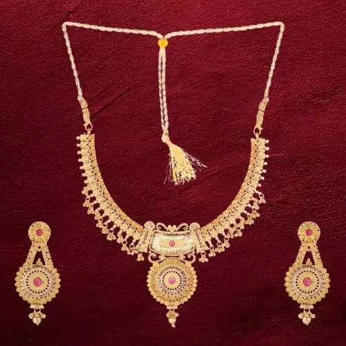 Indian jewelry set Traditional Gold-Plated Necklace.