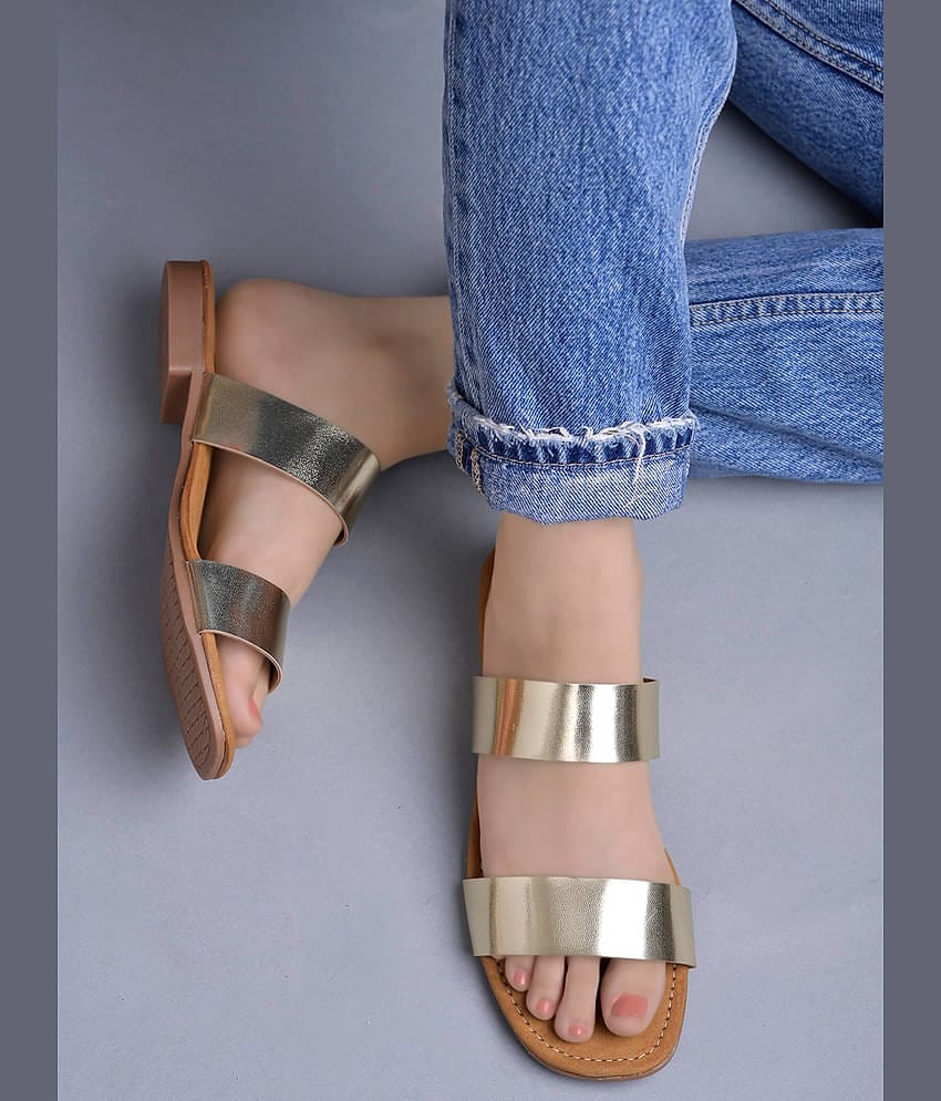 Shoetopia Gold Women's Flats
