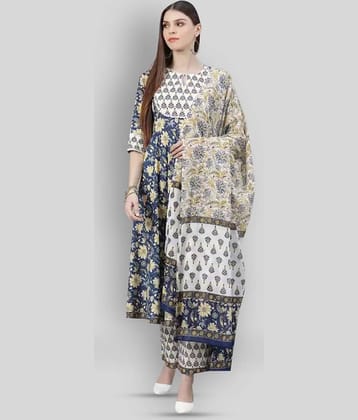 The Style Story - Blue Anarkali Rayon Women's Stitched Salwar Suit ( Pack of 1 )
