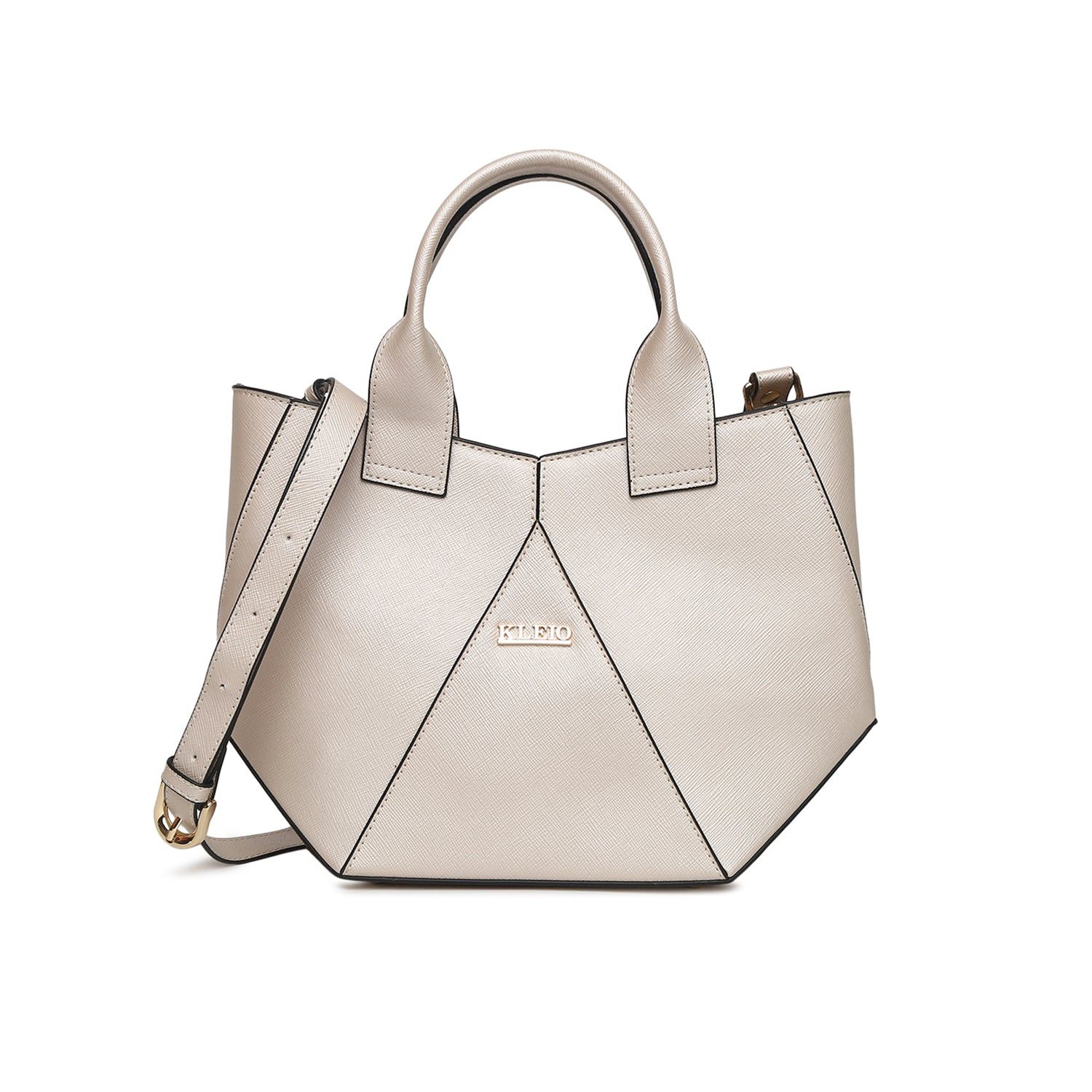 Unique Shaped Satchel (M)-Cream