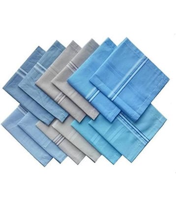 N G PRODUCTS Men and Boys Premium Cotton Handkerchief Set of 12 PCs_size: 44×44 cm (Multicolor with Strips)