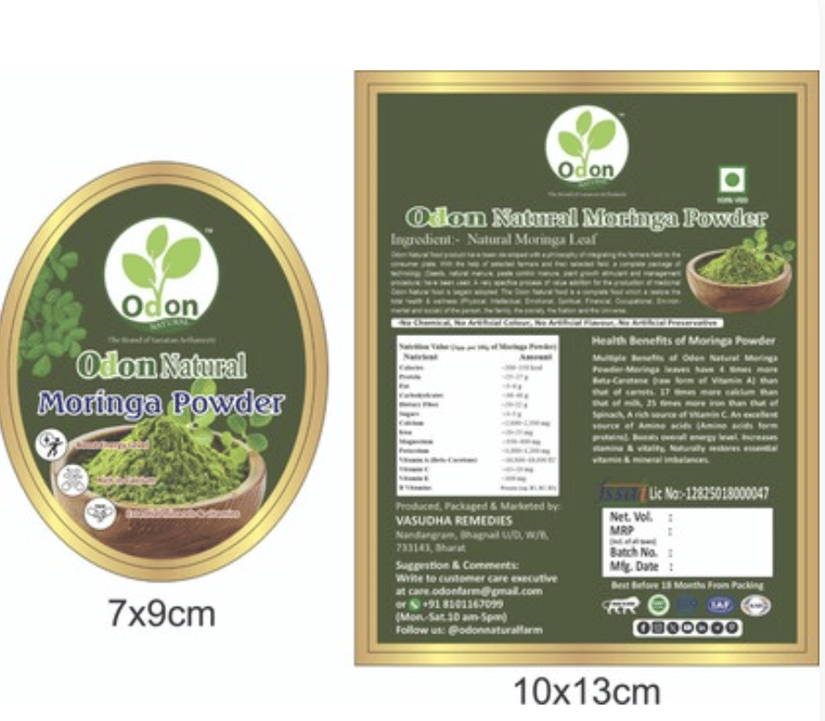 ODON NATURAL  Moringa Leaf Powder I Essential Nutrition Superfood, Helps Naturally Boost Energy Levels, Improves Stamina & Vitality, Rich In Vitamins & Minerals-500g