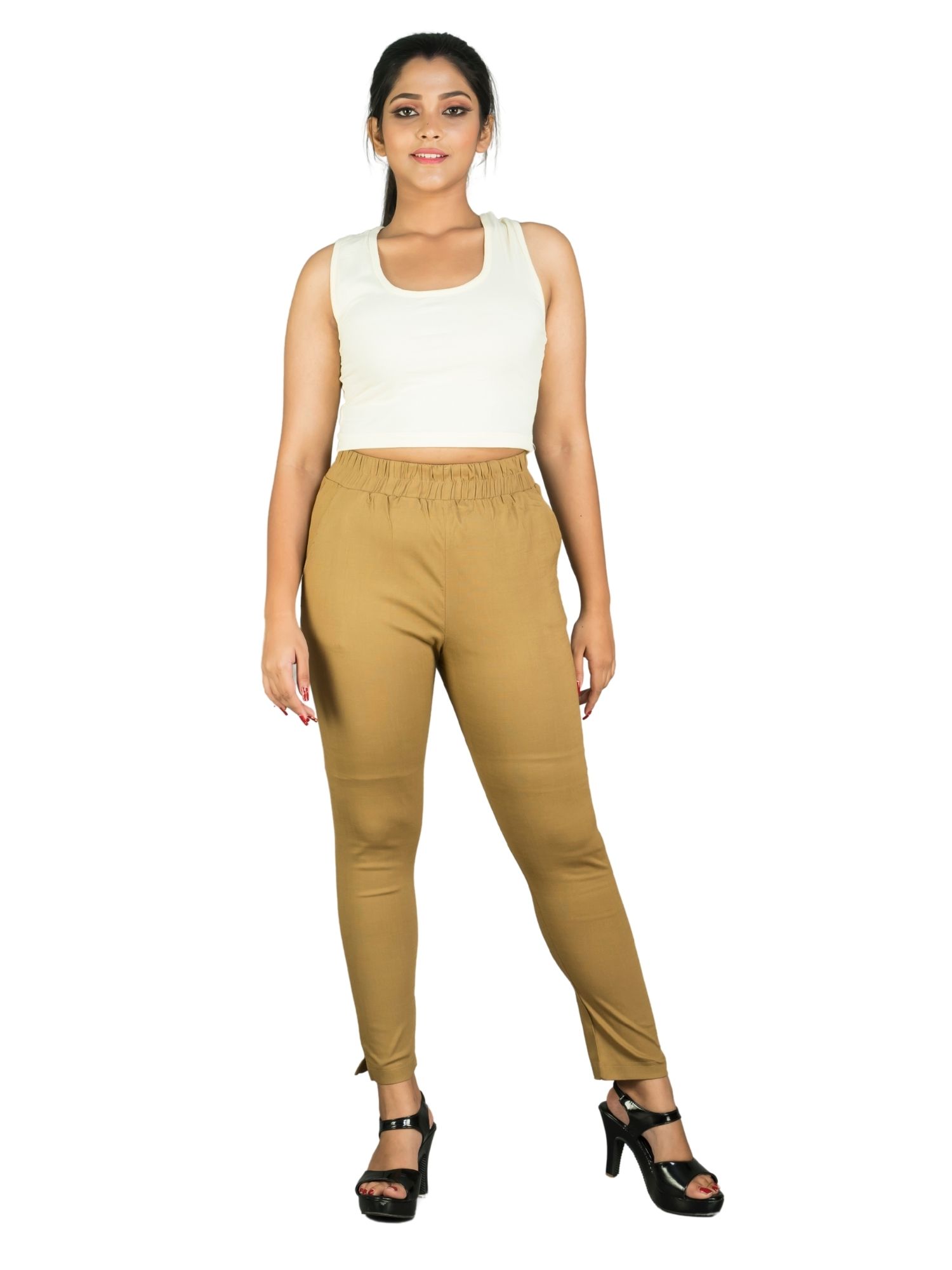 161RVT 4Cats Free Size Trendy Straight Pants - Fawn