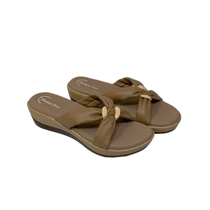 CloudKnot Wedge Sandals-TAN / 36