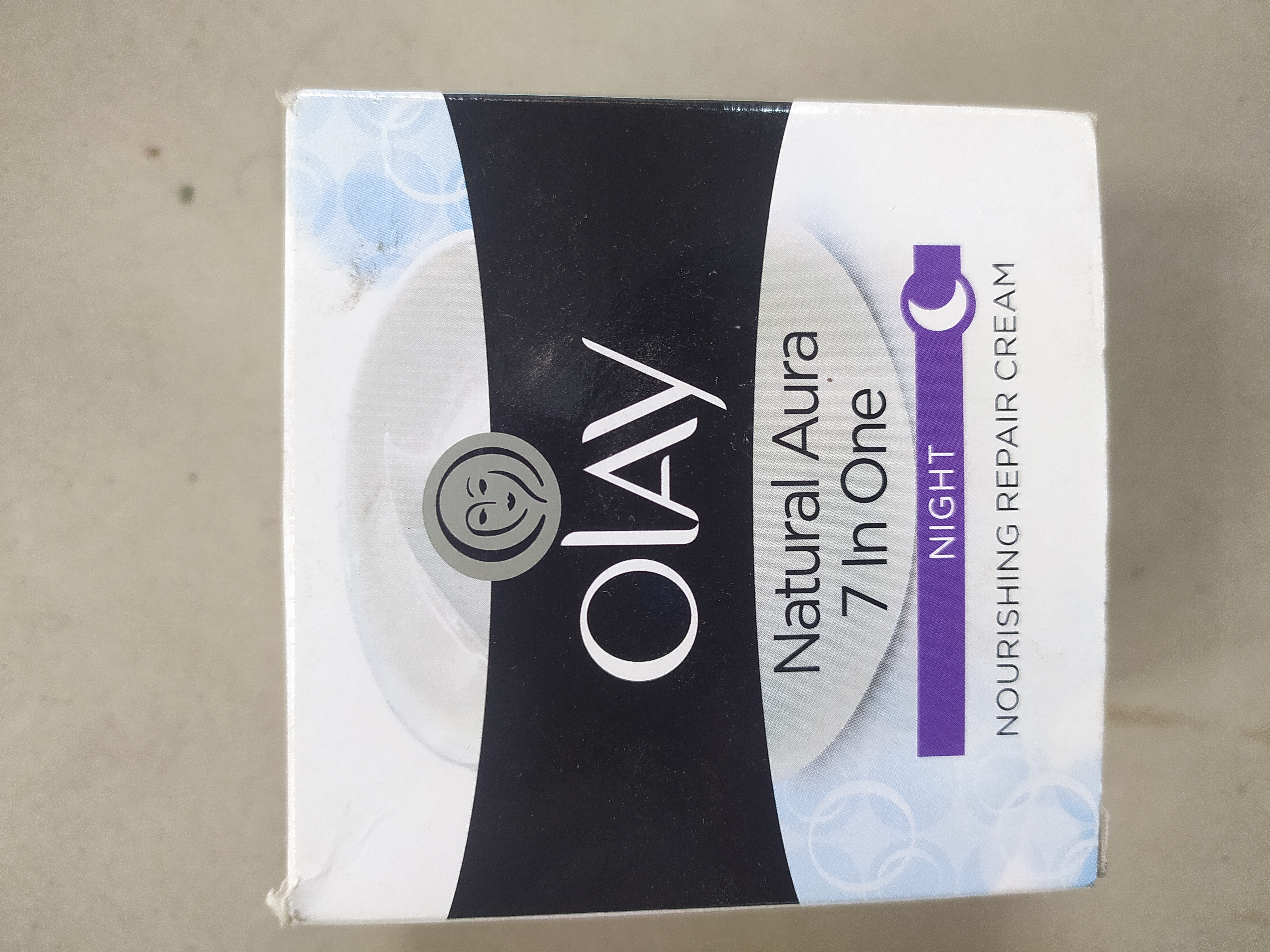 olay natural aura 7 in one night nourishing repair cream