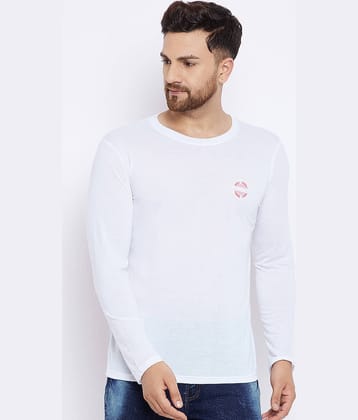 The Million Club Pack of 1 Cotton Blend Regular Fit Men's T-Shirt ( White )