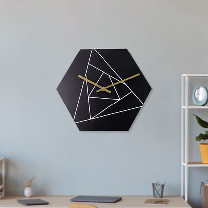 Modern Geometric Hexagon Wall Clock (1 Pc)