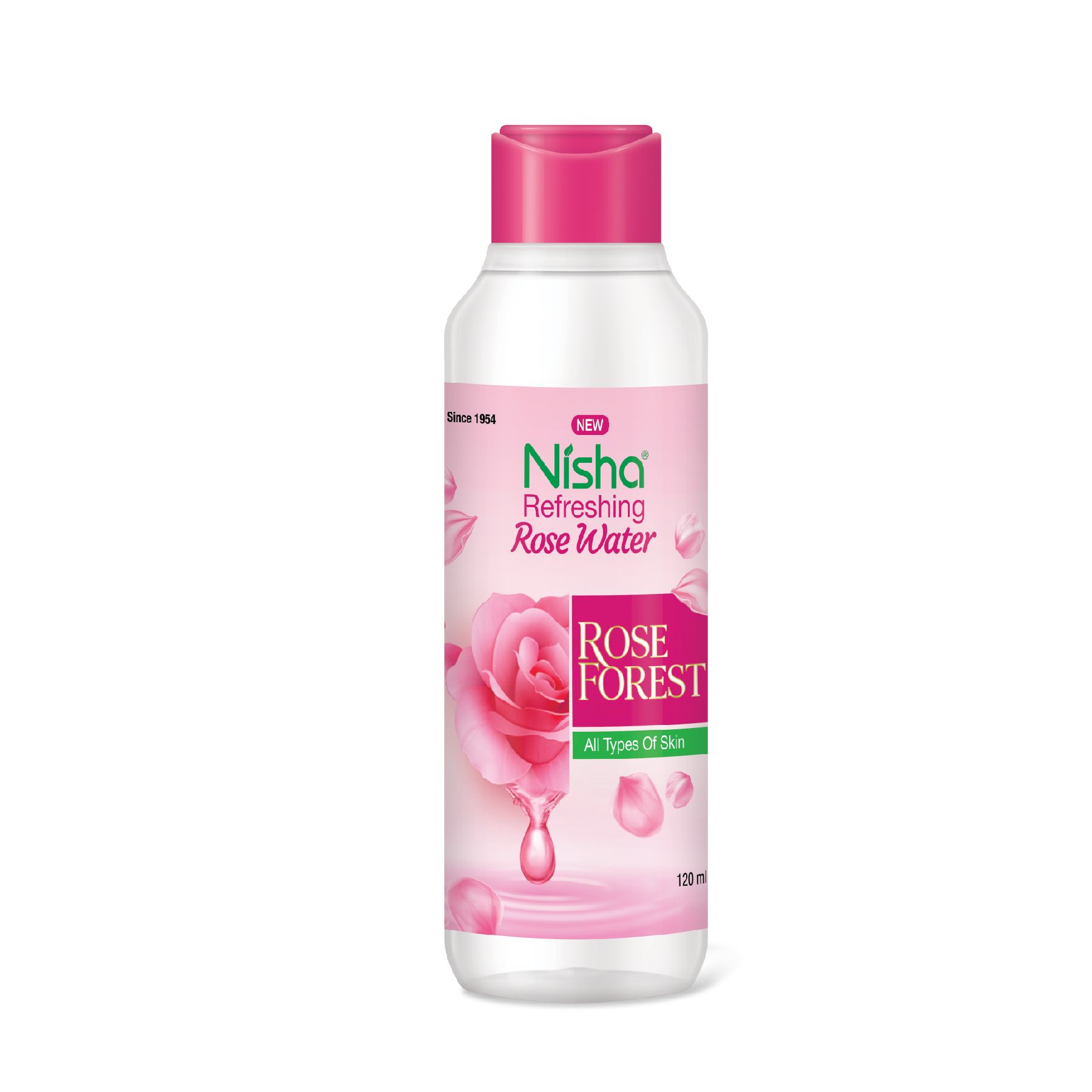 Nisha Refreshing Rose Water for Face 120ml, Rose Water Face Toner for All Skin Types, Makeup Remover Gulab Jal for Face
