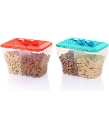 Analog Kitchenware Dal/Masala/Vegetable Plastic Multicolor Multi-Purpose Container ( Set of 2 )