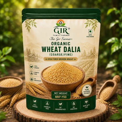 Organic Wheat Dalia - High Fiber Coarse/Fine