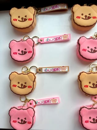 Bear Pouch Keychain | Quirky Pouch Keychain (1pc)-Pink