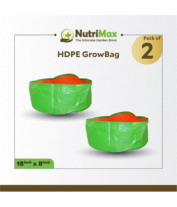 Nutrimax 200 GSM HDPE Grow Bags 18 inch x 8 inch Pack of 2 Outdoor Plant Bag