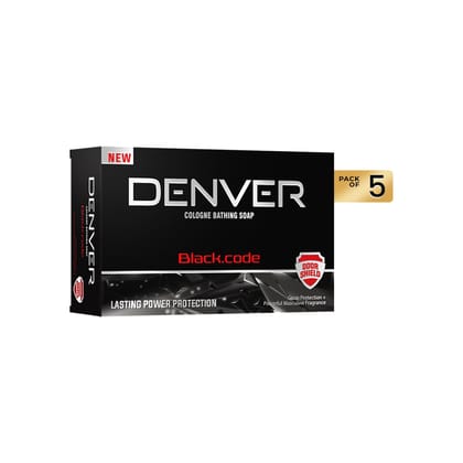 Denver Pack of 5 Black Code Cologne Soap 125g Each