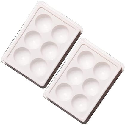 Elecsera Facial Cosmetic 6 Cups Tool Tray Plastic Washable For Salon, White Colour Tray (Pack of 2) Elecsera Facial Cosmetic 6 Cups Tool Tray Plastic Washable For Salon, White Colour Tray (Pack of 2)
